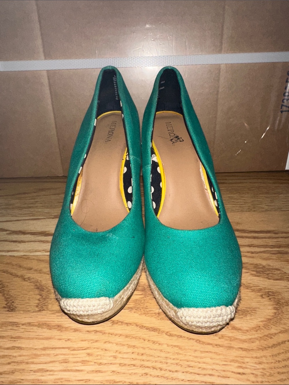 Merona Teal Canvas Espadrille Wedges